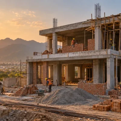 Construction company in Islamabad building a modern house with CUBE Design & Construction