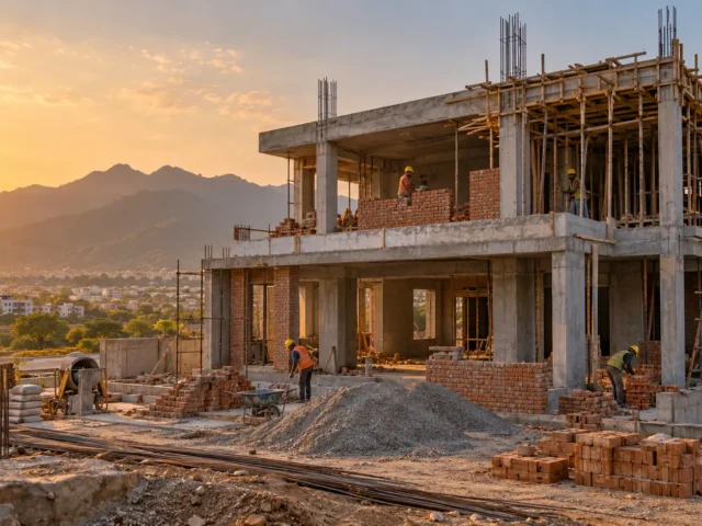 Construction company in Islamabad building a modern house with CUBE Design & Construction