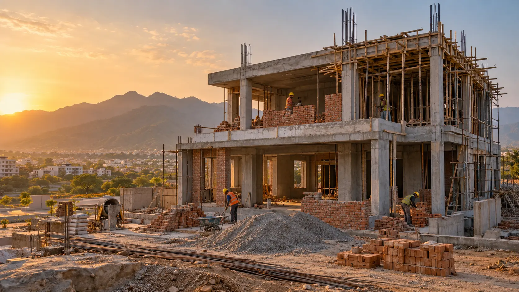 Construction company in Islamabad building a modern house with CUBE Design & Construction